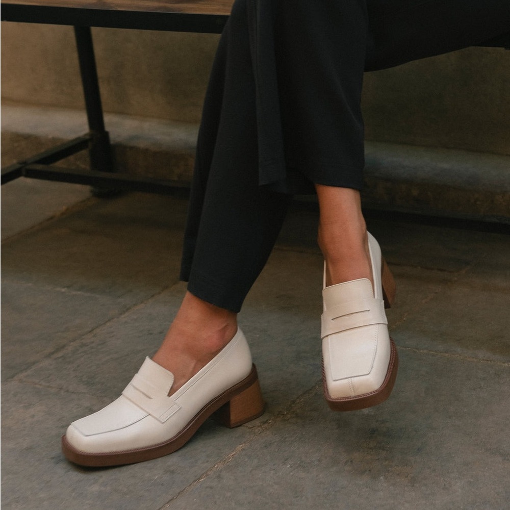 ALOHAS Roxanne Loafer Pump Heels leather 40 9